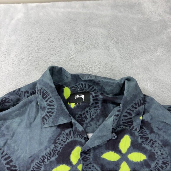 Stussy Men's Size Large Sonoma Camp Collar Printed Crepe Shirt 100% Rayon - Picture 12 of 15